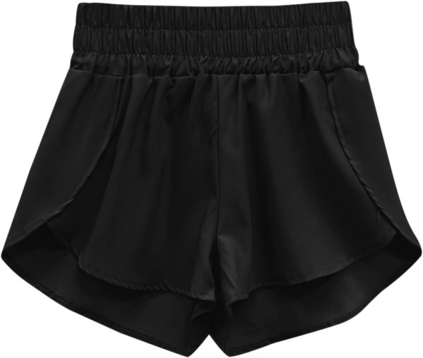 High Waisted Dolphin Athletic Running Shorts for Women 3" High Split Comfy Mesh Liner Gym Workout Track Shorts