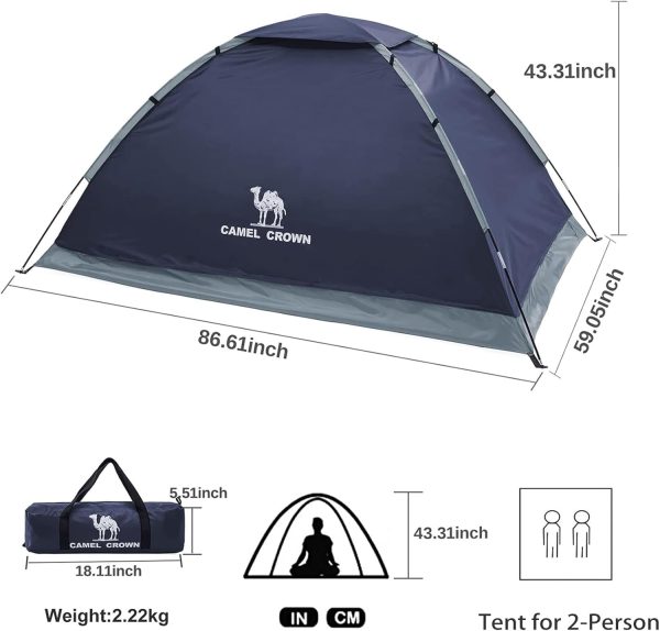 CAMEL CROWN Tents for Camping 4 Person Tent Waterproof Easy Setup Backpacking Tents with Floor Mats Family Tent for Outdoor Hiking - Image 2