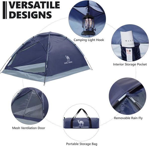 CAMEL CROWN Tents for Camping 4 Person Tent Waterproof Easy Setup Backpacking Tents with Floor Mats Family Tent for Outdoor Hiking - Image 3