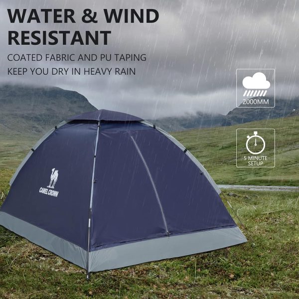 CAMEL CROWN Tents for Camping 4 Person Tent Waterproof Easy Setup Backpacking Tents with Floor Mats Family Tent for Outdoor Hiking - Image 6