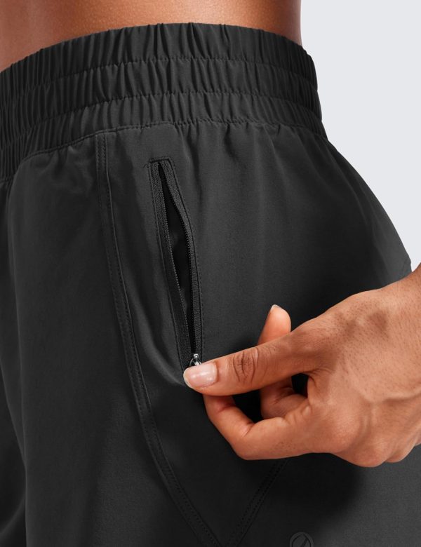 Women's High Waisted Running Shorts Mesh Liner - 3'' Dolphin Quick Dry Athletic Gym Track Workout Shorts Zip Pocket - Image 2