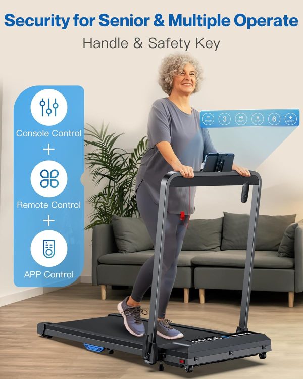Under Desk Walking Pad Treadmill: Incline Voice Controlled Smart Treadmill 320 lbs Capacity for Home Office Use, Compatible with KINOMAP WELLFIT App - Image 5