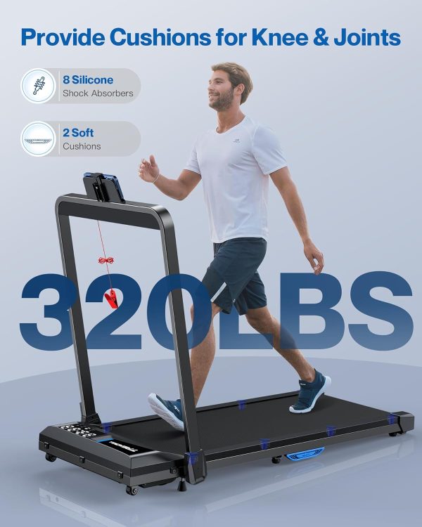 Under Desk Walking Pad Treadmill: Incline Voice Controlled Smart Treadmill 320 lbs Capacity for Home Office Use, Compatible with KINOMAP WELLFIT App - Image 6