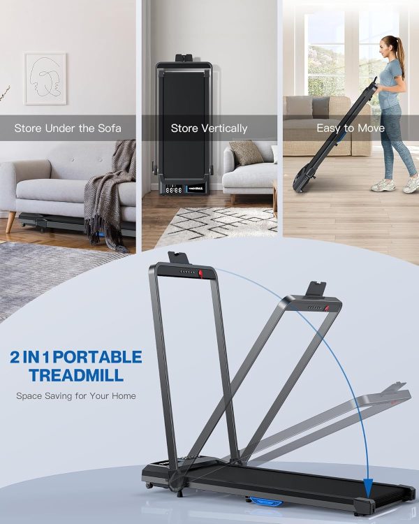 Under Desk Walking Pad Treadmill: Incline Voice Controlled Smart Treadmill 320 lbs Capacity for Home Office Use, Compatible with KINOMAP WELLFIT App - Image 8