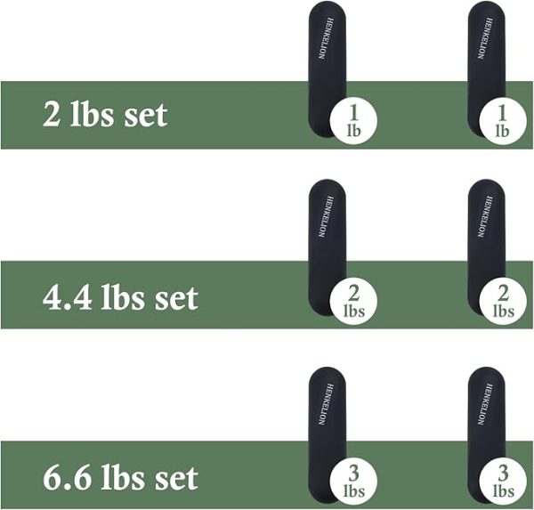 Henkelion 1 Pair 1 2.2 3.3 Lbs Dumbbell Weight Set for Women, Strength Training Equipment Workout Weights for Gym, Fitness Workout, Yoga, Lifting, Pilates, Cardio, Aerobics - Black Pink - Image 4